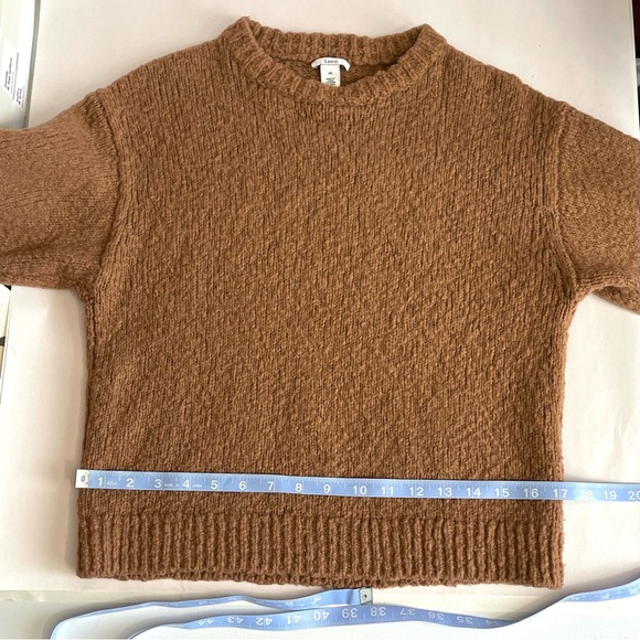 LEWIT Women’s Wool / Alpaca Blend Brown Crewneck Sweater Relaxed Fit - Picture 5 of 10